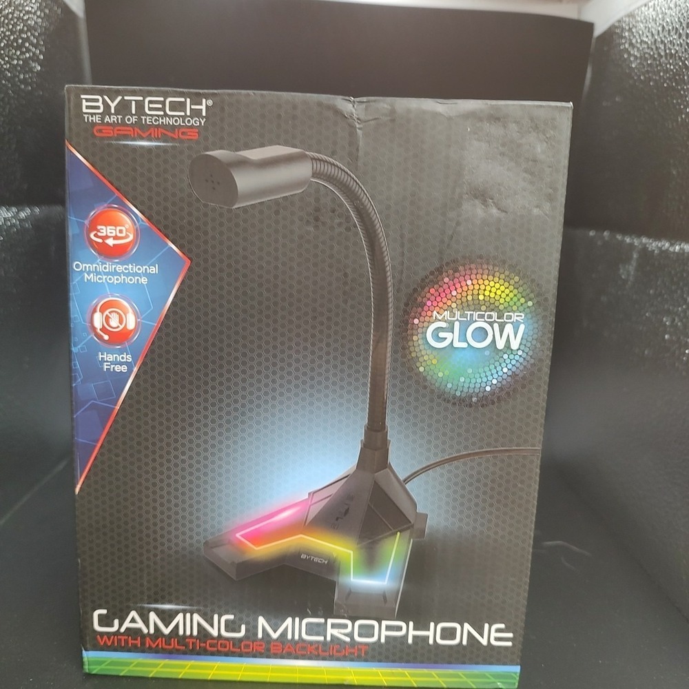 New‎ ByTech Adjustable Gaming Multicolor Glow Microphone Black